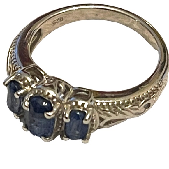 Stunning DJOY sapphire sterling silver ornate 925 ring high quality design - Picture 11 of 11